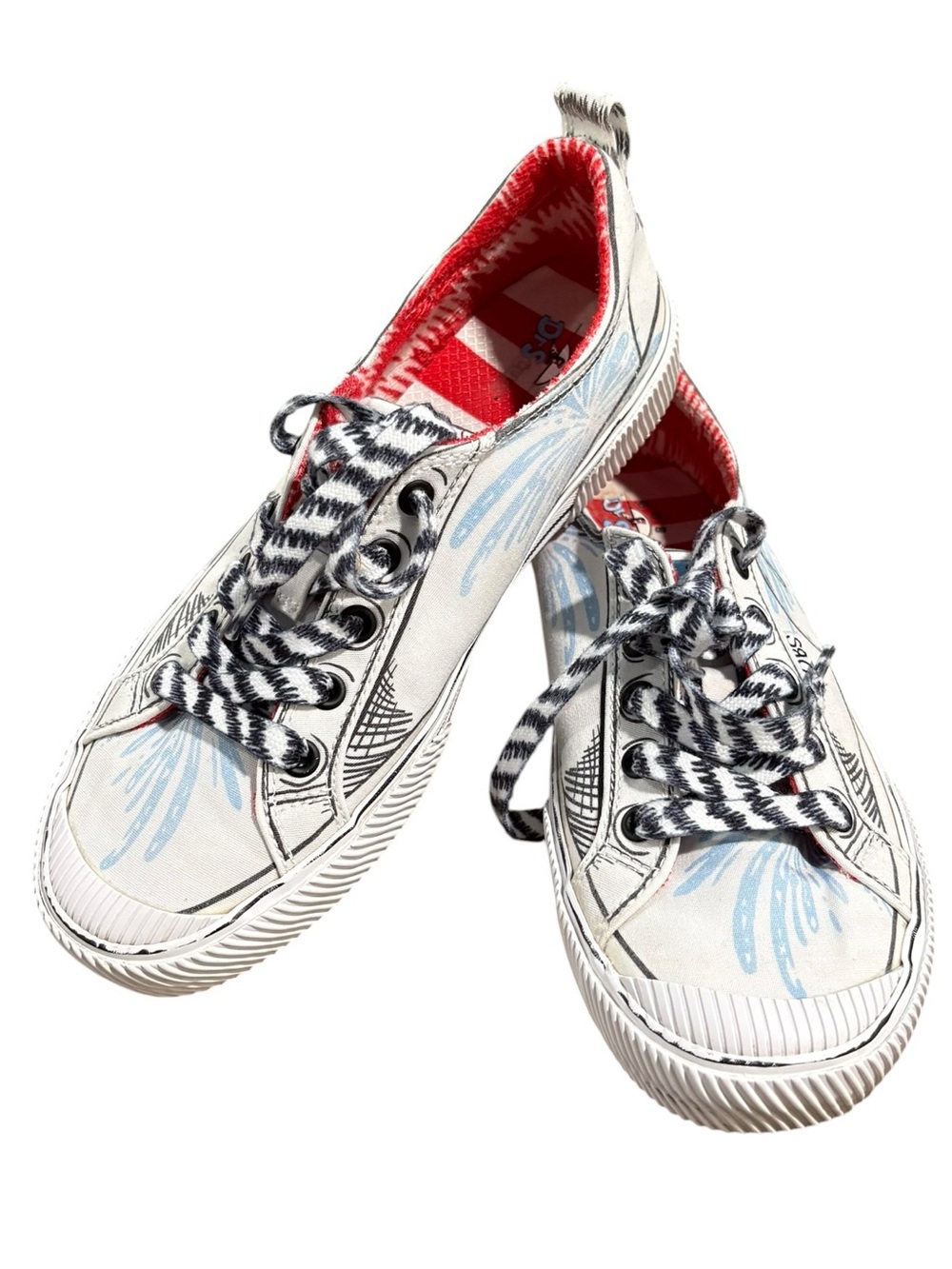 Skechers Bobs X Dr. Seuss That Is That Lace Up Slip On Shoes Size 8